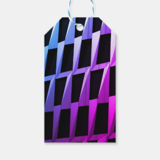 Modern Black & Gray Geometric Pattern Gift Tags