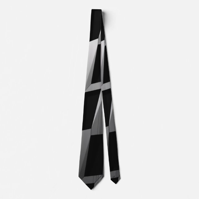Modern Black & Gray Geometric Pattern Socks Neck Tie (Front)