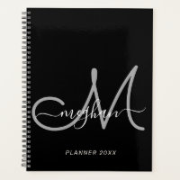 Modern Black Gray Handwritten Script Monogram 2022