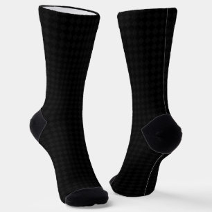 Modern Black Gray Harlequin Pattern Gold Monogram Socks