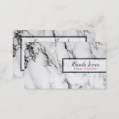 Modern Black & Gray Marble Business Card (Front/Back)