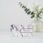 Modern Black & Gray Marble Business Card (Standing Front)
