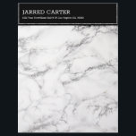 Modern Black & Gray Marble Letterhead<br><div class="desc">White marble texture print with black accents is simple and elegant.</div>