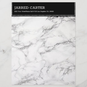 Modern Black & Gray Marble Letterhead