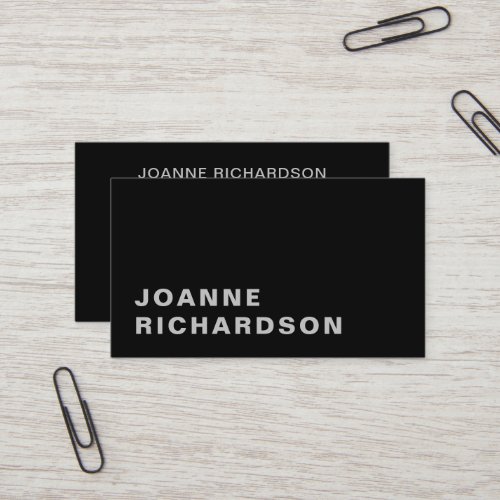 Modern black gray minimalist professional simple business card