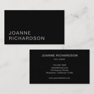 Modern black gray minimalist professional simple business card