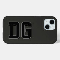 Modern Black Gray Monogram Initials
