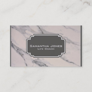 Modern black gray pink marble pattern business card