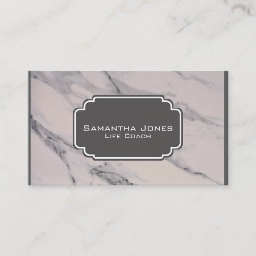 Modern black gray pink marble pattern  business card