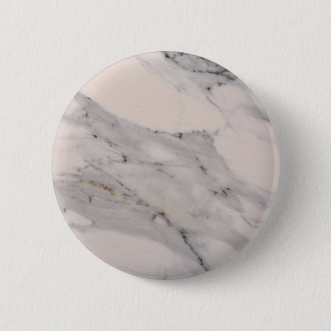 Modern black gray pink marble pattern  button (Front)