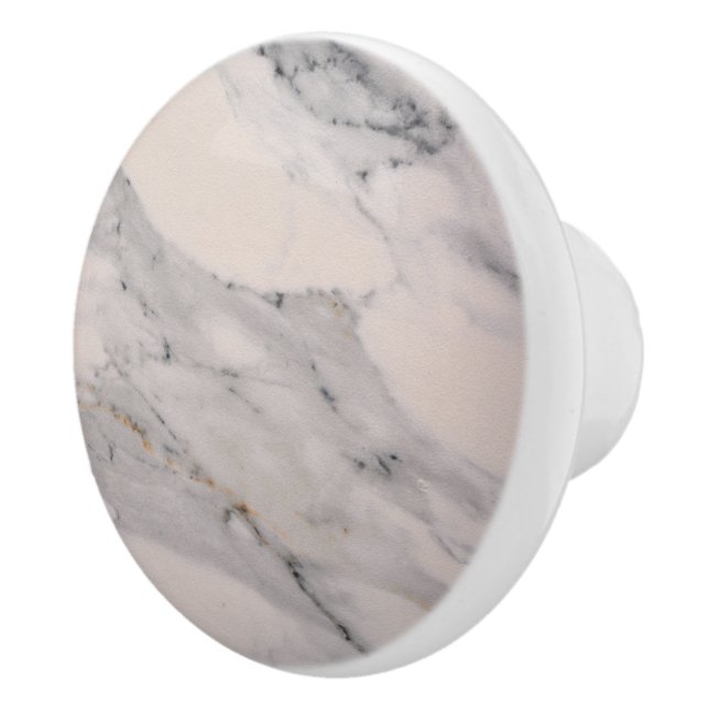 Modern black gray pink marble pattern  ceramic knob (Right)