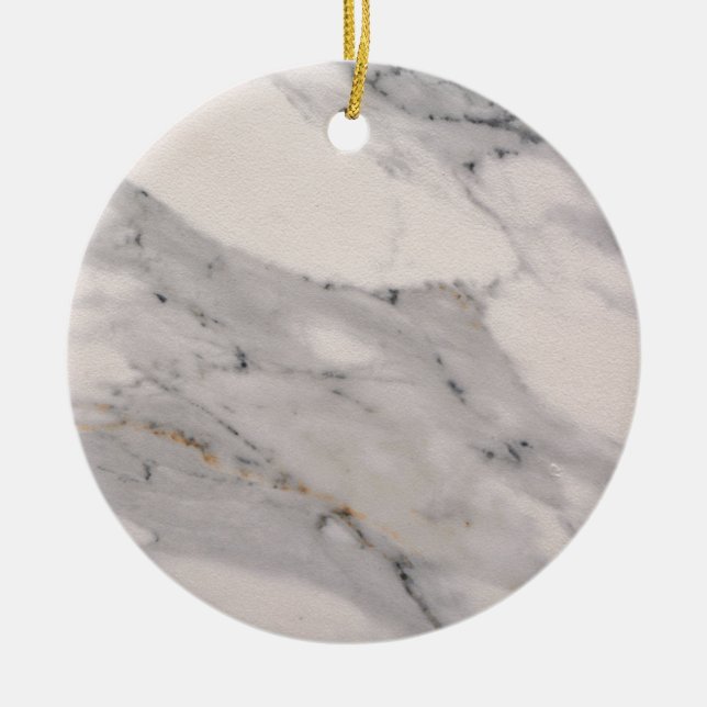 Modern black gray pink marble pattern  ceramic ornament (Front)
