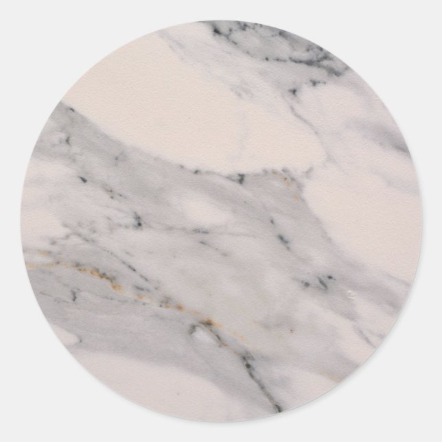 Modern black gray pink marble pattern  classic round sticker (Front)