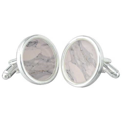 Modern black gray pink marble pattern  cufflinks