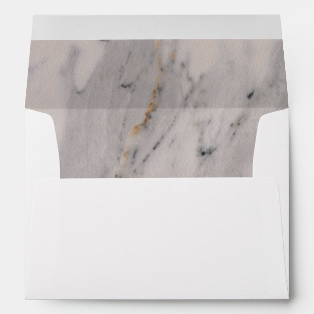 Modern black gray pink marble pattern  envelope (Back (Bottom))