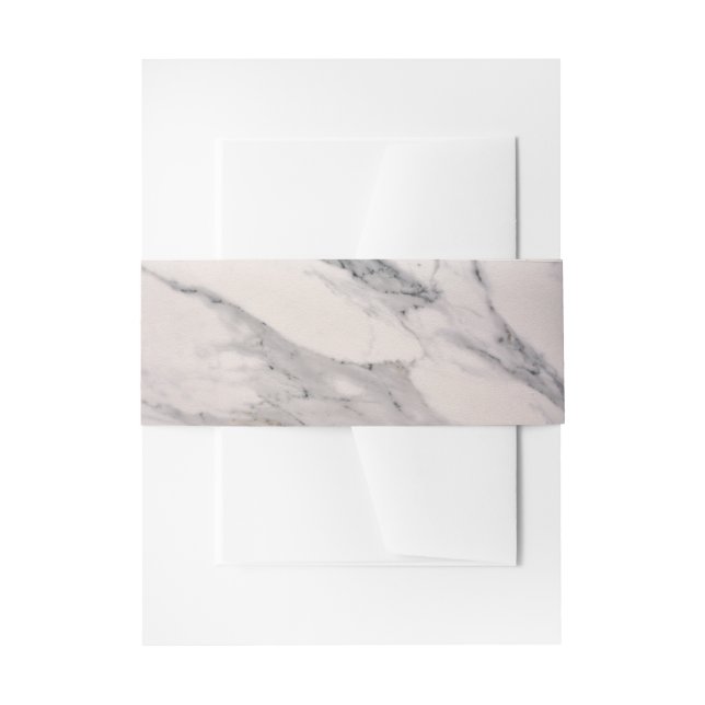Modern black gray pink marble pattern  invitation belly band (Front Example)