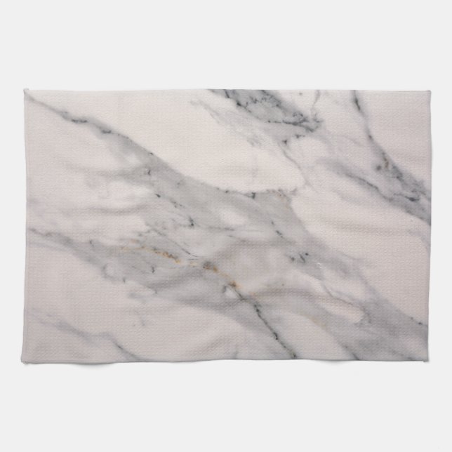 Modern black gray pink marble pattern  kitchen towel (Horizontal)