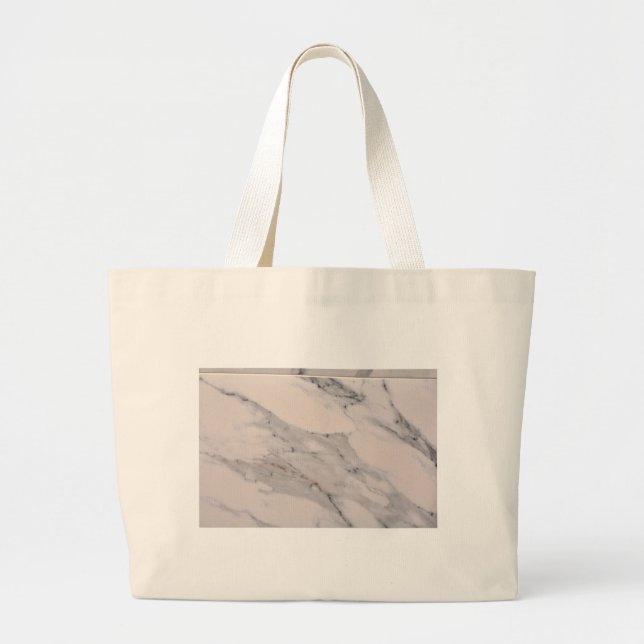 Modern black gray pink marble pattern  large tote bag (Front)