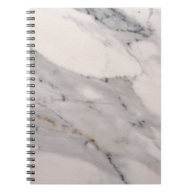 Modern black gray pink marble pattern  notebook (Front)