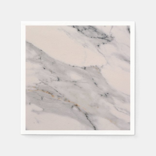 Modern black gray pink marble pattern  paper napkins (Front)