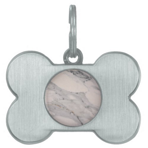 Modern black gray pink marble pattern  pet ID tag