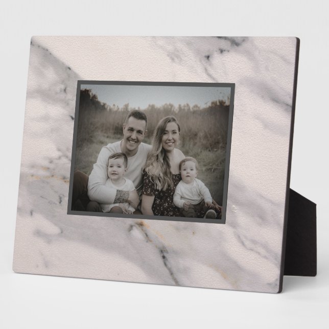 Modern black gray pink marble pattern  plaque (Side)