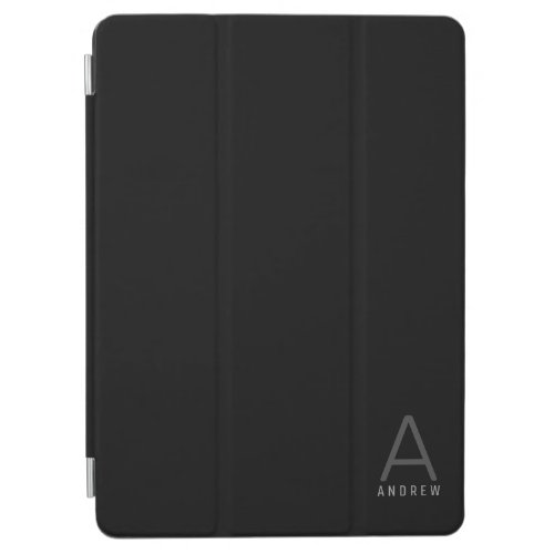 Modern Black Gray Professional Monogram  iPad Air Cover