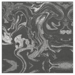 Modern Black Gray Silver Glitter Marble Fabric