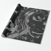 Glamorous Black Sparkly Glitter Sequins Cow Print Wrapping Paper, Zazzle