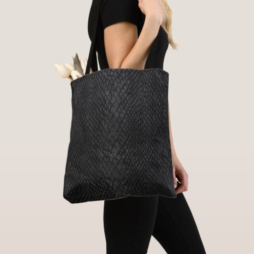 Modern Black_Gray Snakeskin Pattern  Tote Bag