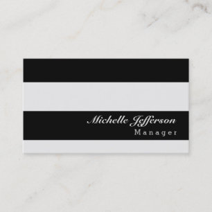 Modern Black Gray Stripe Pattern Business Card