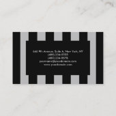 Modern Black Gray Stripes Professional Chic Business Card (Back)