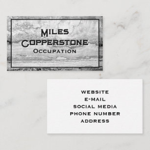 Modern black gray white granite marble stone business card