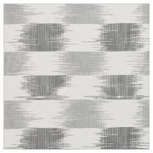Modern black gray white ikat pattern fabric