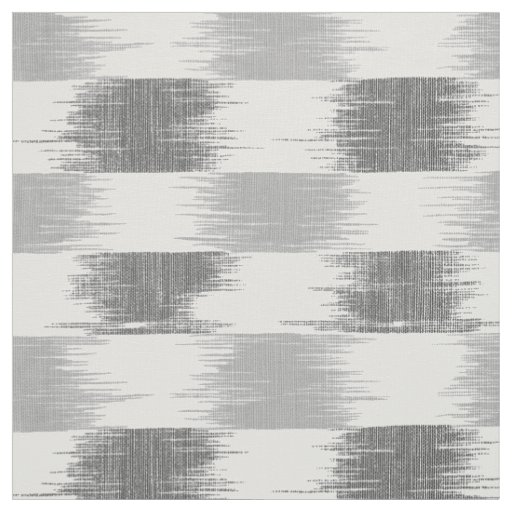 Modern black gray white ikat pattern fabric
