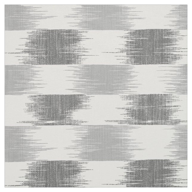 Modern black gray white ikat pattern fabric (Swatch)