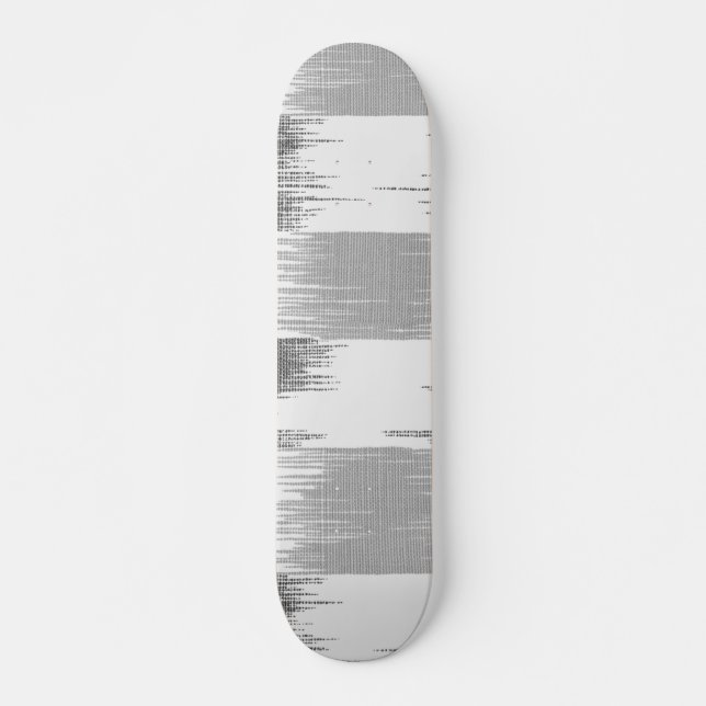 Modern black gray white ikat pattern skateboard (Front)