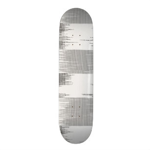 Modern black gray white ikat pattern skateboard
