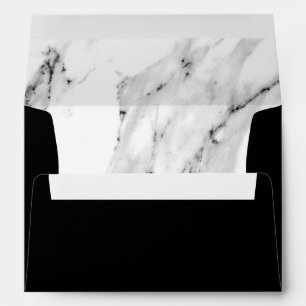 Modern black gray white marble pattern envelope