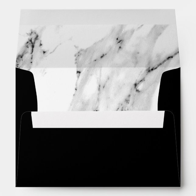 Modern black gray white marble pattern  envelope (Back (Bottom))