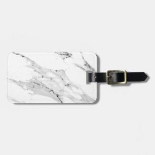 Modern black gray white marble pattern luggage tag