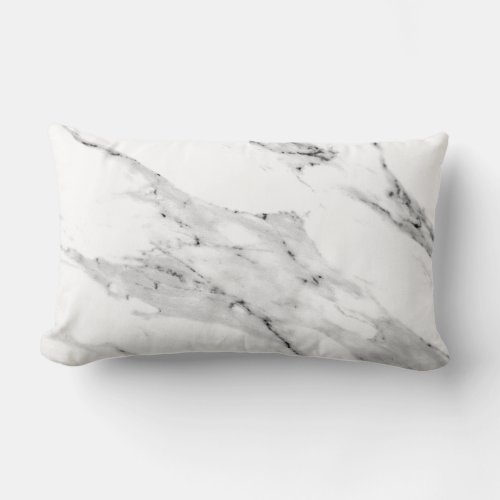 Modern black gray white marble pattern  lumbar pillow