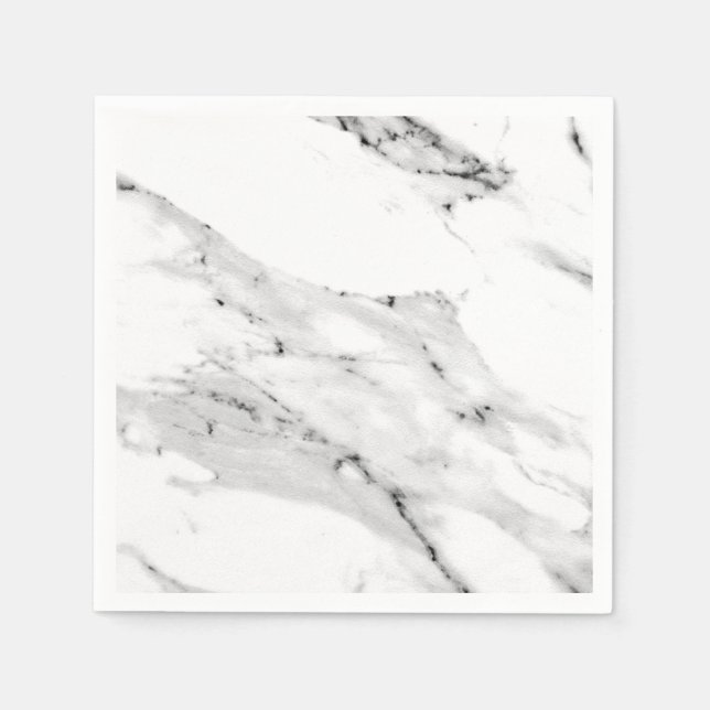 Modern black gray white marble pattern  napkins (Front)