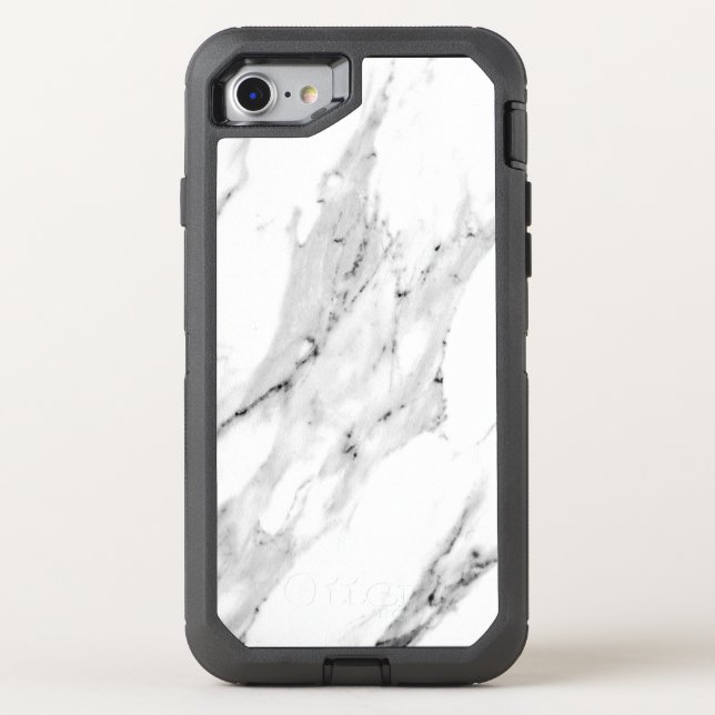 Modern black gray white marble pattern  otterbox iPhone case (Back)