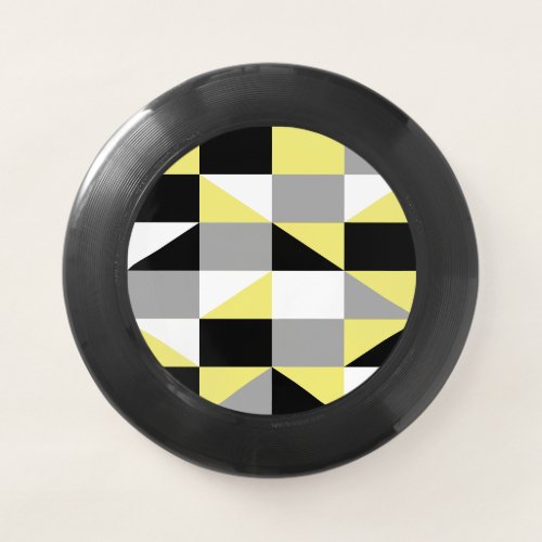 Modern Black Gray Yellow Geometric Pattern Wham_O Frisbee