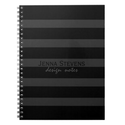 Modern Black  Graye Stripes Pattern Notebook