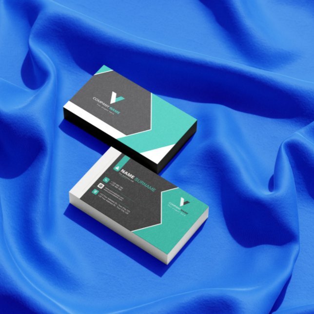 Modern Black Green  Business Card (Creator Uploaded)