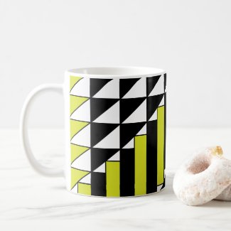 Modern Black Green Triangle Rectangle Geometric