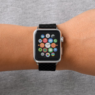 Modern Black Grey Checkered Pattern Cool Stylish Apple Watch Band