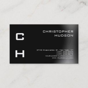 Modern Black Grey Plain Business Card